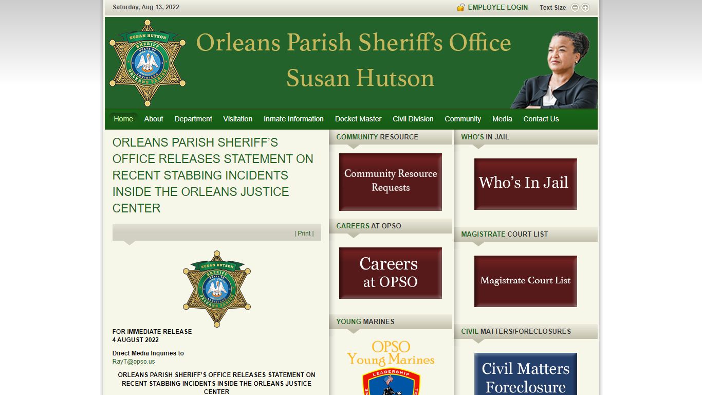 Inmate Query - Welcome to Orleans Parish Sheriff's Office